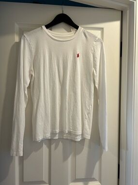 Ralph Lauren White Long-Sleeve Logo Tee